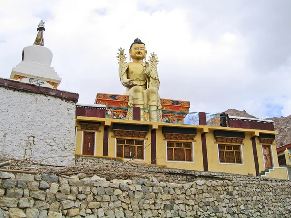 Ladakh, India, a monastery of Likir, sitting Buddha Maytreya. Royalty Free Stock Photos